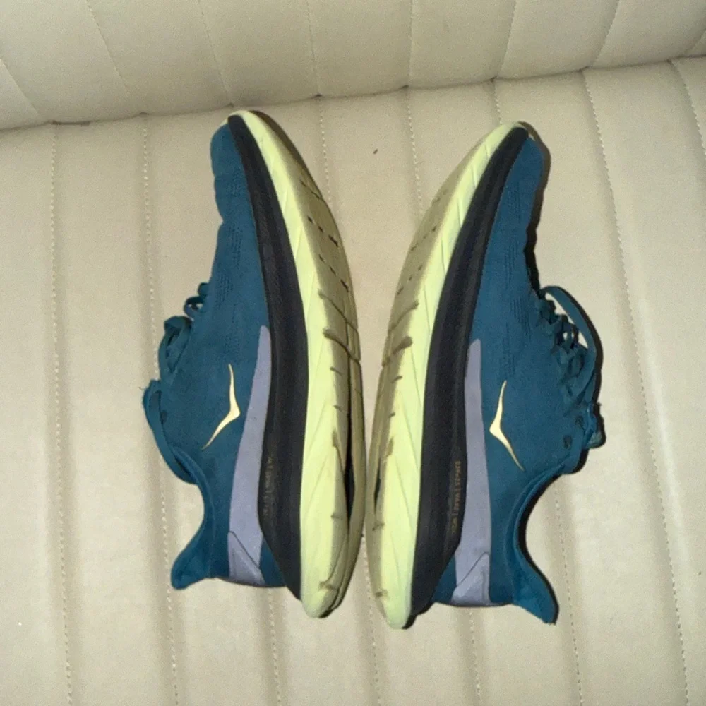 Hoka One One Mach 4 Running Shoes Blue Lime Athletic Sneakers Men’s 9.5D